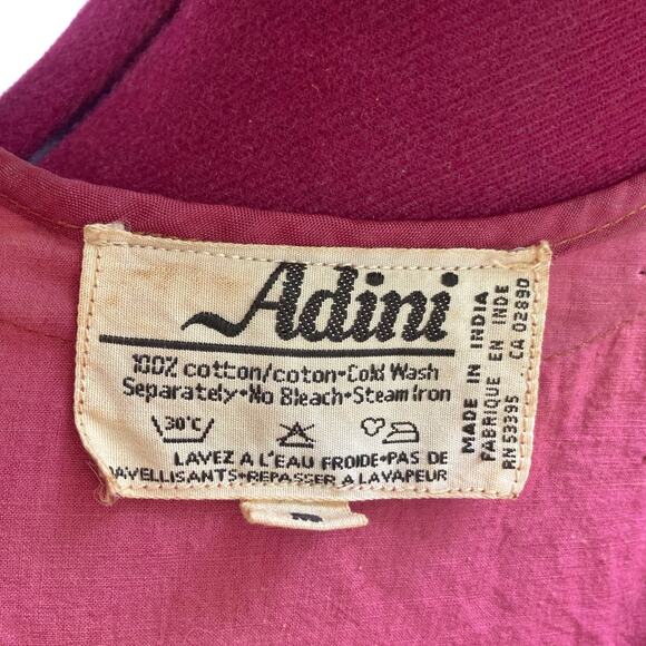 70s Adini Burgundy Boho Maxi Dress | Gold Print Empire Waist Tassel Beads Fall - Picture 8 of 16